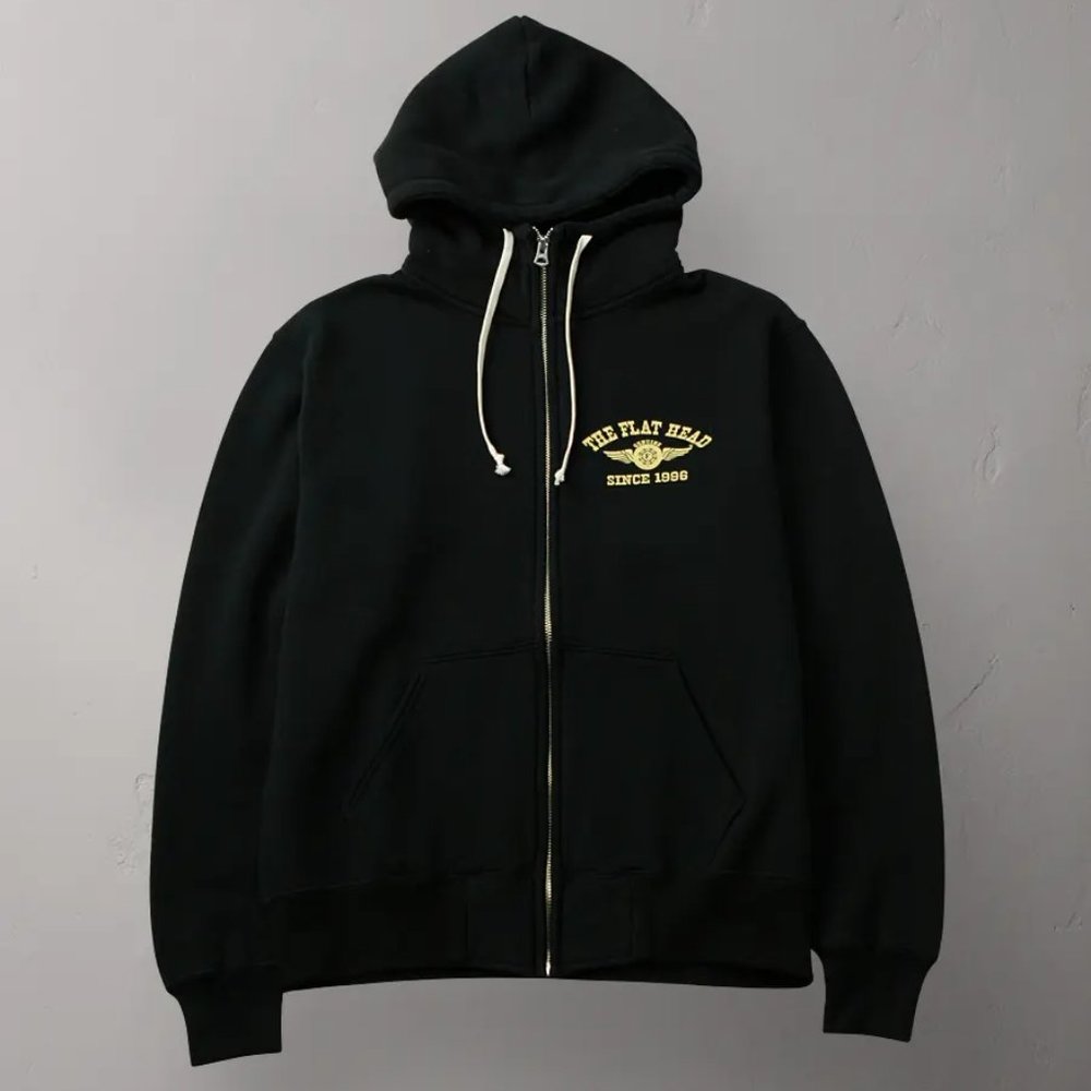 The Flat Head Black Flying Wheel High Neck Sweat Parka